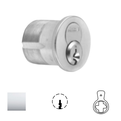 1080 Series IC Mortise Cylinder Bright Polished Chrome