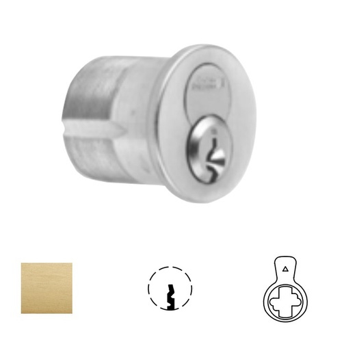 1080 Series IC Mortise Cylinder Satin Brass