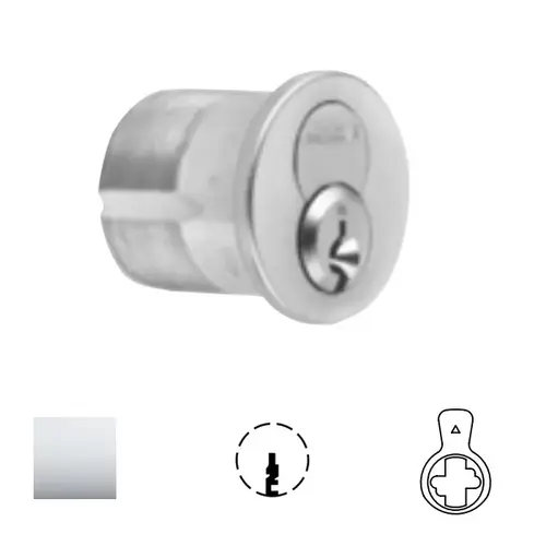 1080 Series IC Mortise Cylinder Bright Polished Chrome