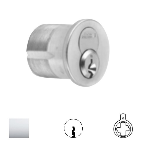 1080 Series IC Mortise Cylinder Bright Polished Chrome