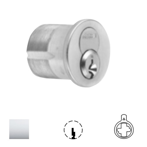 1080 Series IC Mortise Cylinder Bright Polished Chrome