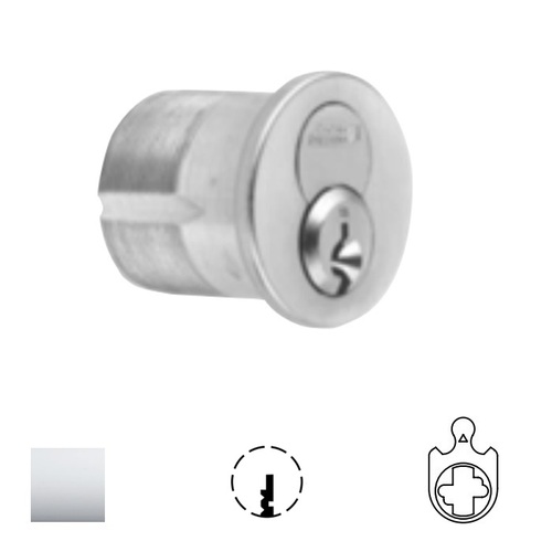 1080 Series IC Mortise Cylinder Bright Polished Chrome