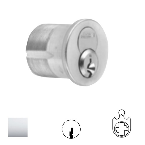 1080 Series IC Mortise Cylinder Bright Polished Chrome