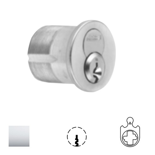 1080 Series IC Mortise Cylinder Bright Polished Chrome