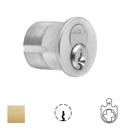 1080 Series IC Mortise Cylinder Satin Brass