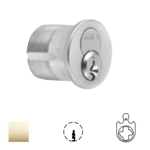 1080 Series IC Mortise Cylinder Bright Polished Brass