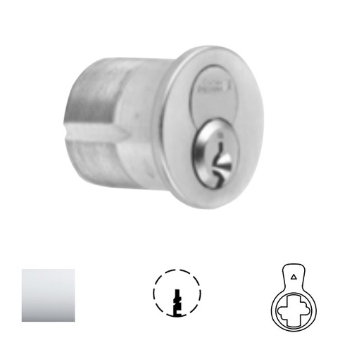 1080 Series IC Mortise Cylinder Bright Polished Chrome