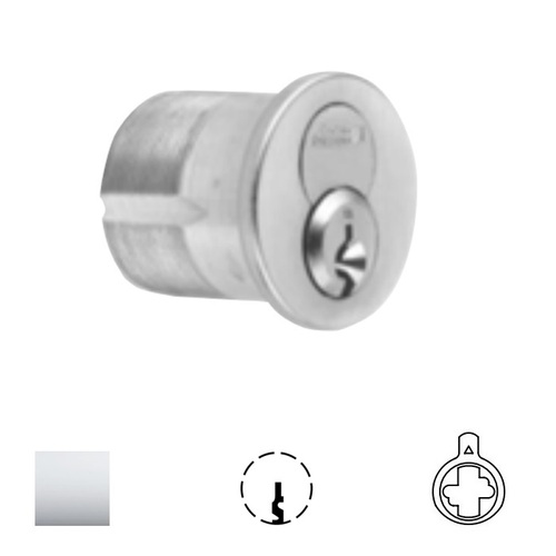 1080 Series IC Mortise Cylinder Bright Polished Chrome