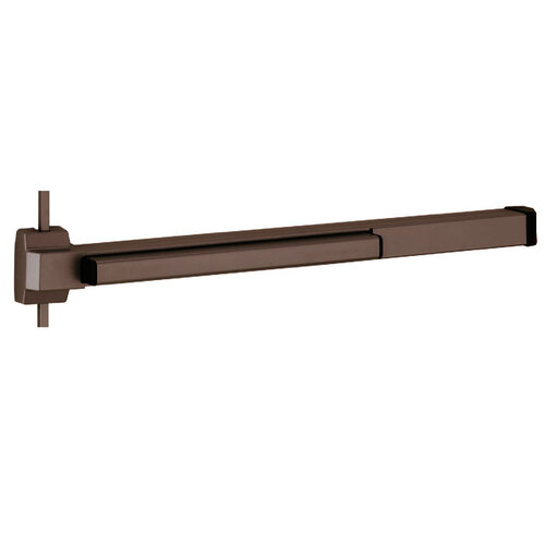 22 Series Surface Vertical Rod Fire Device With RX-Request To Exit Switch and Trim, Dark Bronze Painted