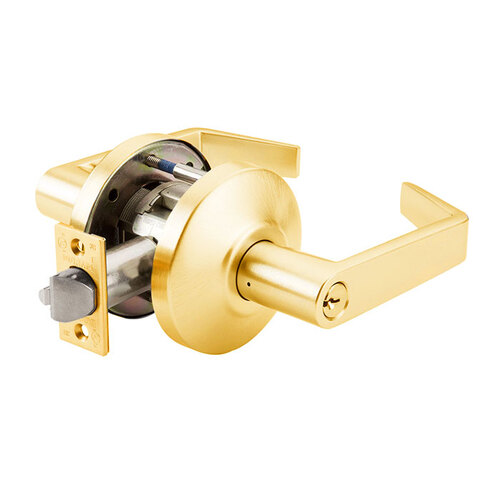 DORMA C870-D-LRC-605 C870 Classroom Lever Lockset, Bright Polished Brass