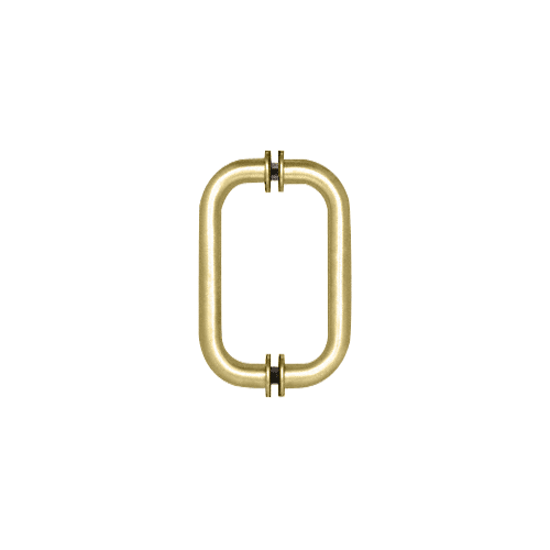 Polished Brass 8" Back-to-Back Solid Brass 3/4" Diameter Pull Handles with Metal Washers