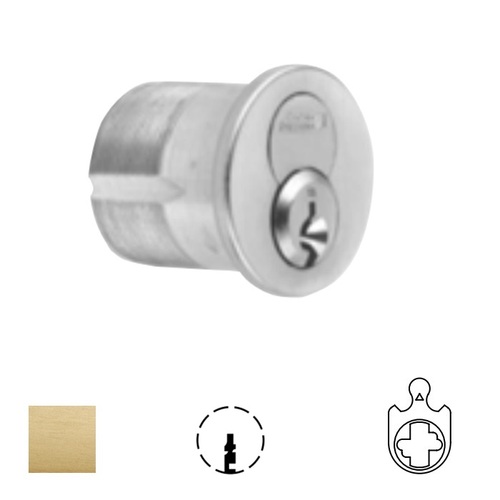 1080 Series IC Mortise Cylinder Satin Brass