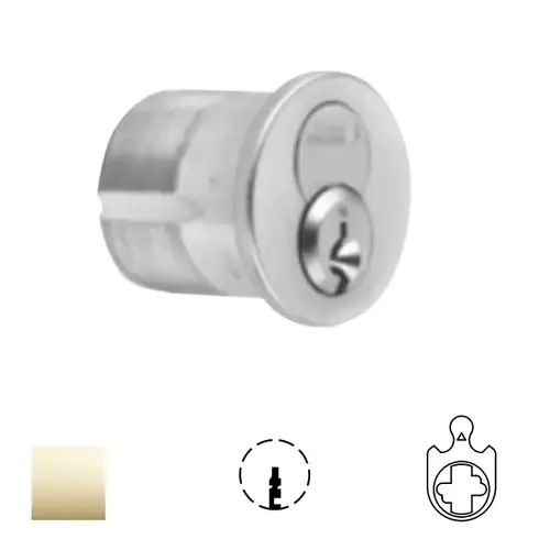 1080 Series IC Mortise Cylinder Bright Polished Brass