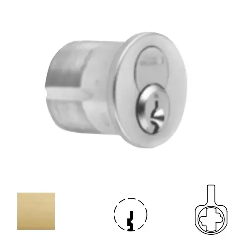 1080 Series IC Mortise Cylinder Satin Brass