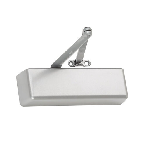 4010 Series Size 6 Sprayed Aluminum Grade 1 Surface Door Closer, Regular Arm, Right Hand