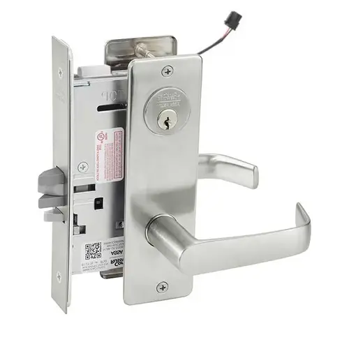 ML20906 Mortise Electrified Lever Lockset Satin Stainless Steel