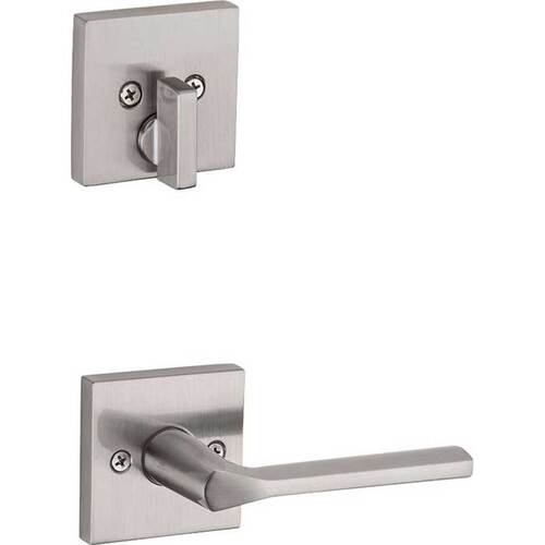 Lisbon Lever Interior Single Cylinder Handleset Trim Satin Nickel