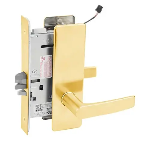 ML20907 Mortise Electrified Lever Lockset x REX Bright Polished Brass