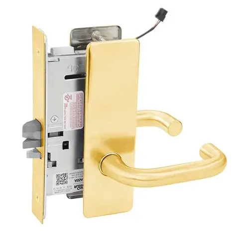 ML20907 Mortise Electrified Lever Lockset Bright Polished Brass