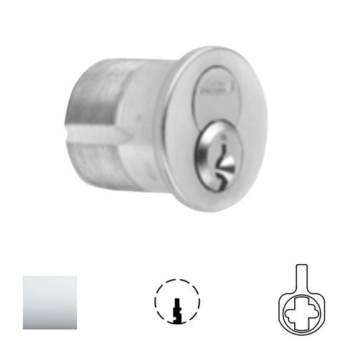 1080 Series IC Mortise Cylinder Bright Polished Chrome