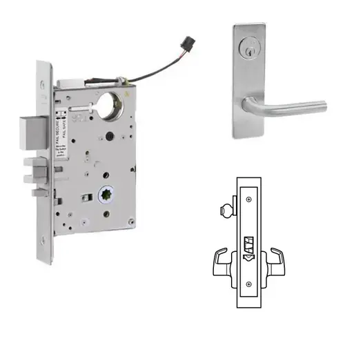 ML20914 Mortise Electrified Lever Lockset x REX Satin Stainless Steel