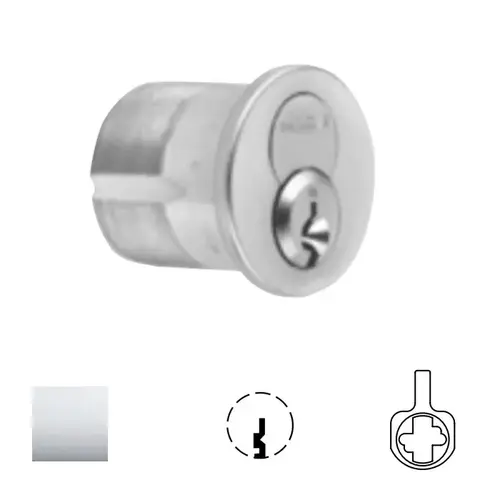 1080 Series IC Mortise Cylinder Bright Polished Chrome