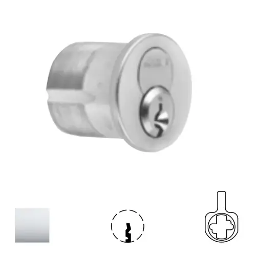 1080 Series IC Mortise Cylinder Bright Polished Chrome