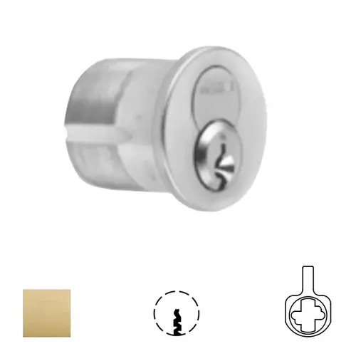 1080 Series IC Mortise Cylinder Satin Brass