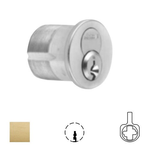 1080 Series IC Mortise Cylinder Satin Brass