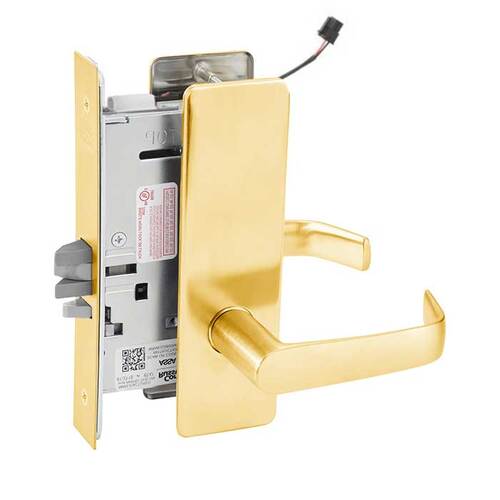 ML20907 Mortise Electrified Lever Lockset x REX Bright Polished Brass