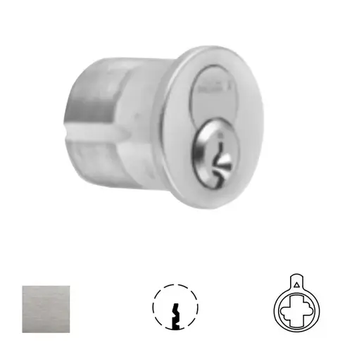 1080 Series IC Mortise Cylinder Satin Chrome