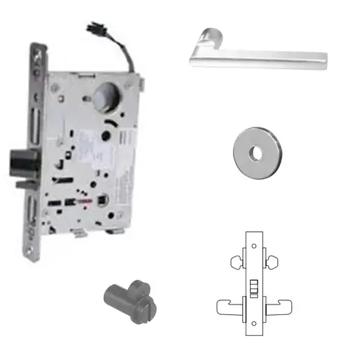 8273-12V Electrified Double Cylinder Mortise Lock Satin Chrome