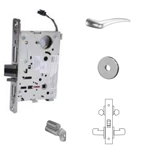 RX-8272-24V Electrified Double Cylinder Mortise Lock Satin Chrome