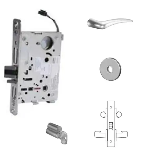 RX-8273-24V Electrified Double Cylinder Mortise Lock Satin Chrome