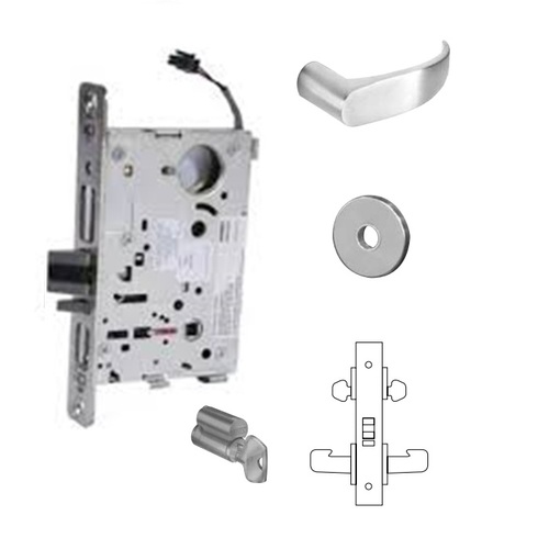 8272-12V Electrified Double Cylinder Mortise Lock Satin Chrome