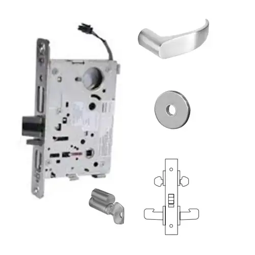 8273-12V Electrified Double Cylinder Mortise Lock Satin Chrome