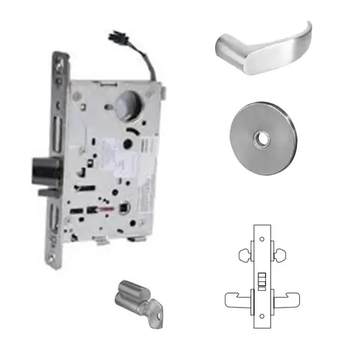 RX-8272-24V Electrified Double Cylinder Mortise Lock Satin Chrome