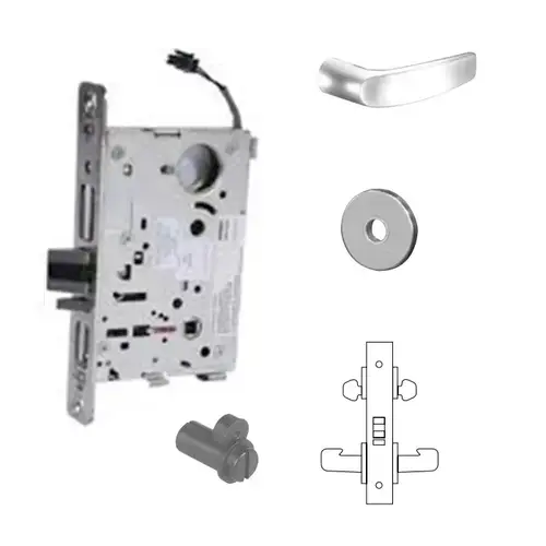 RX-8272-12V Electrified Double Cylinder Mortise Lock Satin Chrome