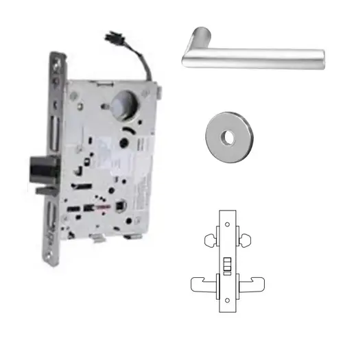 8273-12V Electrified Double Cylinder Mortise Lock Satin Chrome