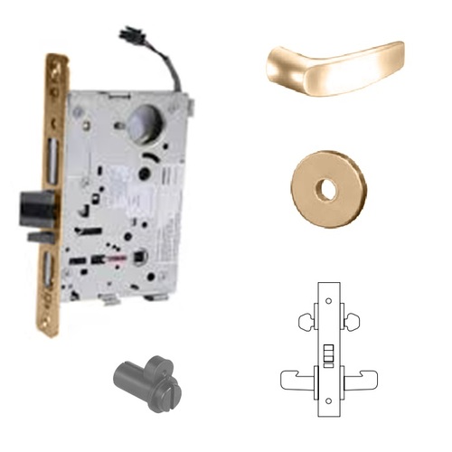 8273-12V Electrified Double Cylinder Mortise Lock Satin Bronze