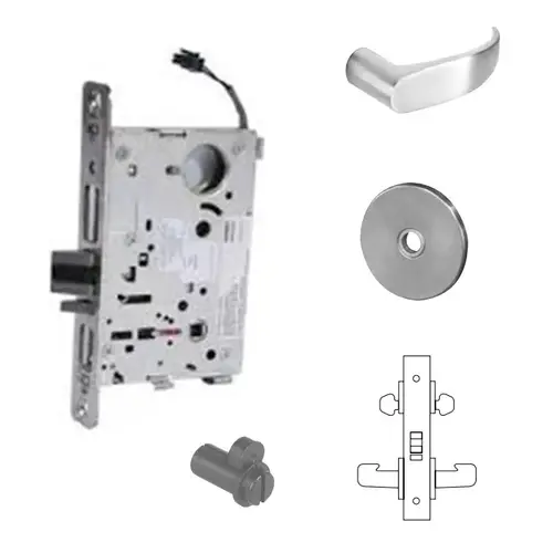 8272-12V Electrified Double Cylinder Mortise Lock Satin Chrome