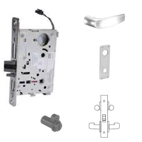 8272-12V Electrified Double Cylinder Mortise Lock Satin Chrome