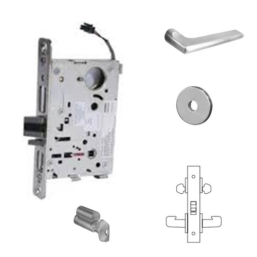 8272-24V Electrified Double Cylinder Mortise Lock Satin Chrome