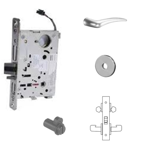 8273-24V Electrified Double Cylinder Mortise Lock Satin Chrome