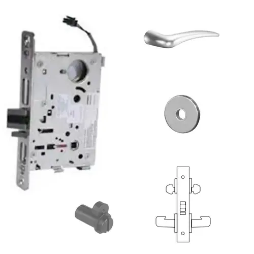 RX-8272-12V Electrified Double Cylinder Mortise Lock Satin Chrome