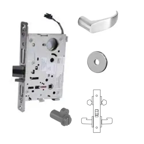 RX-8272-12V Electrified Double Cylinder Mortise Lock Satin Chrome