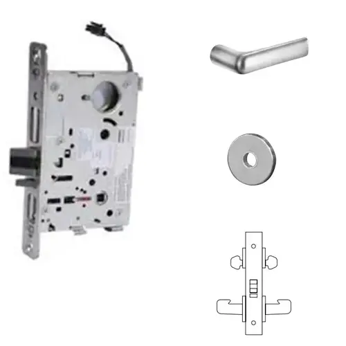 8273-12V Electrified Double Cylinder Mortise Lock Satin Chrome