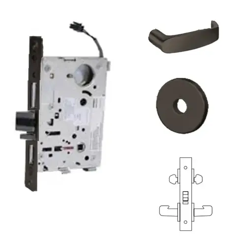 8273-24V Electrified Double Cylinder Mortise Lock Oil Rubbed Dark Bronze