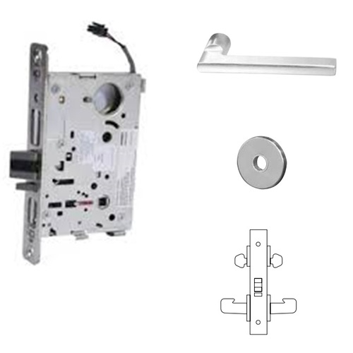 8272-12V Electrified Double Cylinder Mortise Lock Satin Chrome