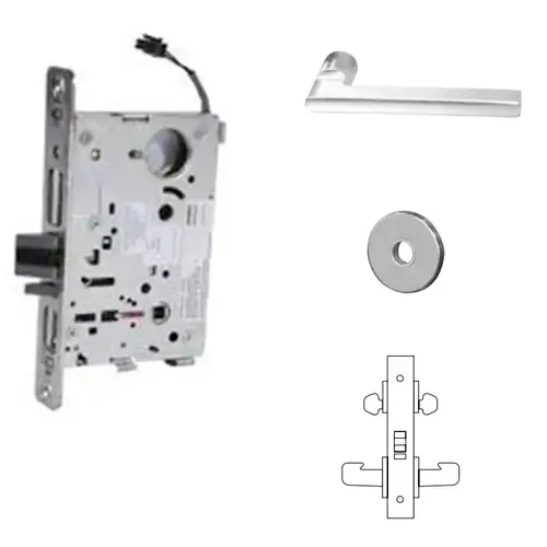 8273-12V Electrified Double Cylinder Mortise Lock Satin Chrome